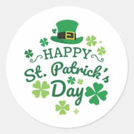 Sticker Rond Jolie St. Patrick's Day Lucky Celebrate Print