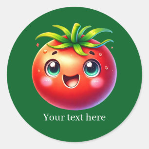 Sticker Rond Jolie tomate commerciale personnalisable