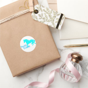 Sticker Rond Jolies Poney Officiels