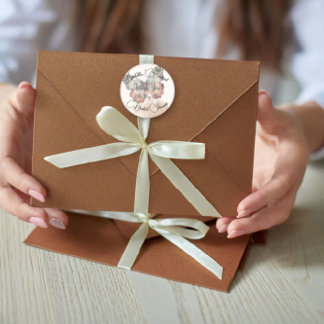 Sticker Rond Jolis Papillons Remerciements de Mariage