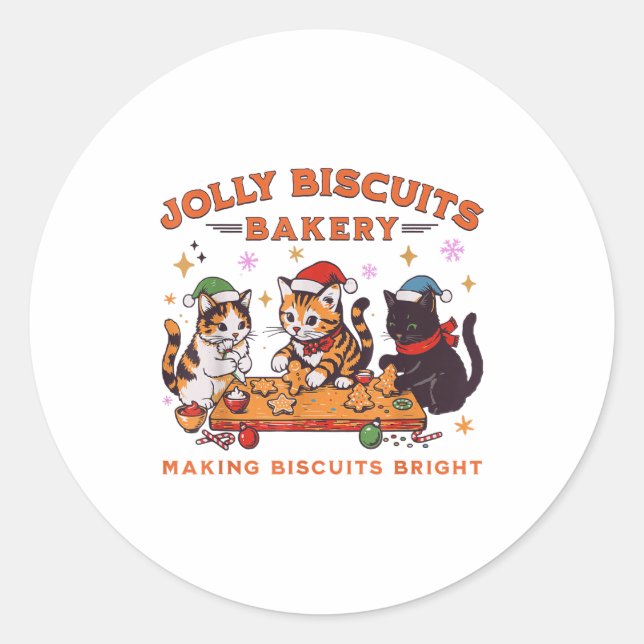 Sticker Rond Jolly Christmas Biscuits Bakery Baking Crew Xmas C (Devant)