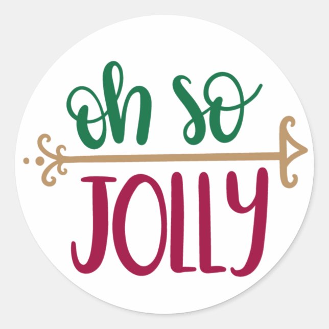 Sticker Rond Jolly Christmas Design (Devant)