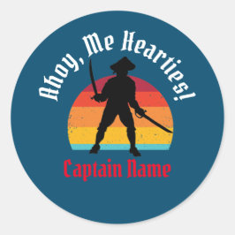 Sticker Rond Jolly roger Ahoy, Mes Coeurs !