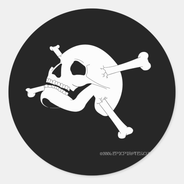 Sticker Rond Jolly roger n° 2 (Devant)