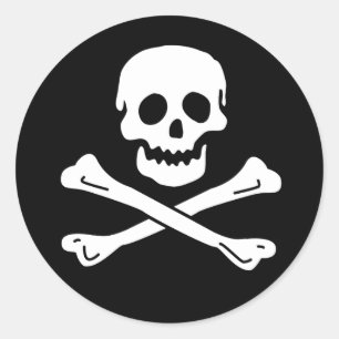 Sticker Rond jolly-roger-own-work-2a