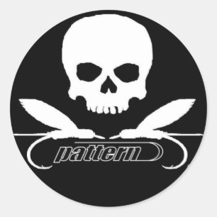 Sticker Rond "Jolly roger" par la pêche de mouche de