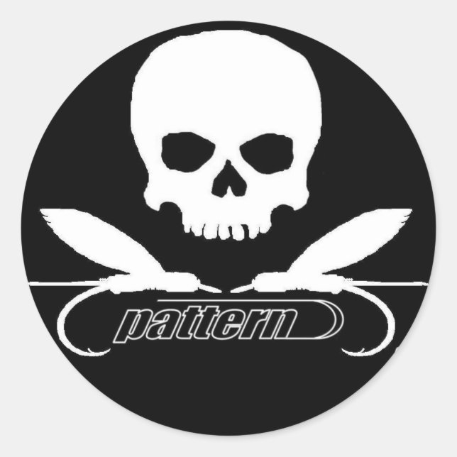 Sticker Rond "Jolly roger" par Patternwear© Pêche à la mouche (Devant)