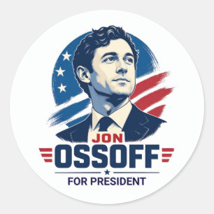 Sticker Rond Jon Ossoff Président 2028