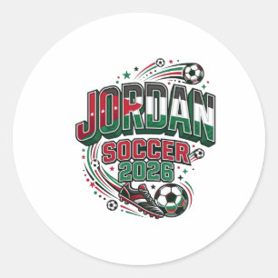 Sticker Rond Jordan Football 2026 Football Gras Typographie de