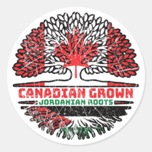 Sticker Rond Jordanie Drapeau canadien des racines d'arbre du C