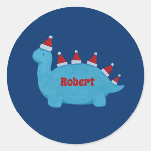 Sticker Rond Jote Christmas Dinosaures Festif Nom de vacances