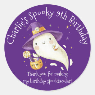 Sticker Rond Jote Éffrayant Fantôme Halloween garçon ou fille A