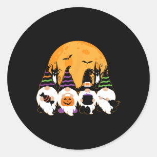 Sticker Rond Jote Halloween Gnome Éffrayant Gardening Trick Ou 