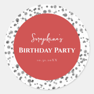 Sticker Rond Jote Red Dalmatie fête d'anniversaire