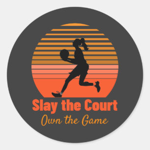 Sticker Rond Jouer à la cour, posséder le jeu