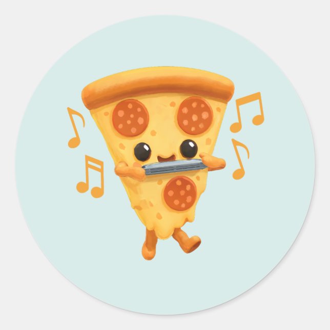 Sticker Rond Jouer à trancher une corbeille harmonique (Devant)