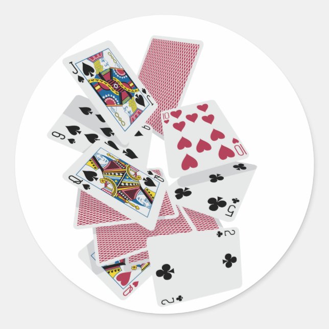 Sticker Rond Jouer aux cartes - Jouer pour gagner - Charmes cha (Devant)