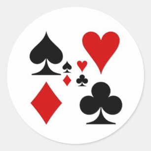 STICKER ROND JOUER CARD SUITES CADEAUX