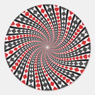 Sticker Rond Jouer Carte Convient Spiral :