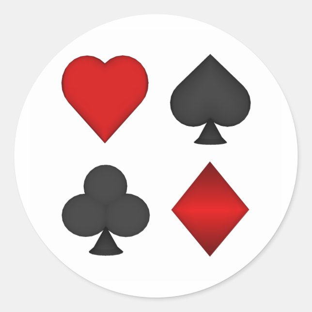 Sticker Rond Jouer des combinaisons de cartes : (Devant)