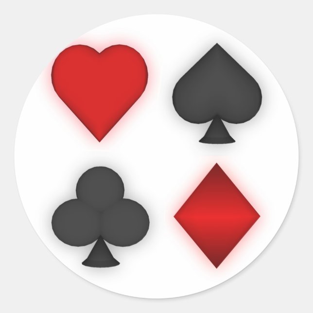 Sticker Rond Jouer des combinaisons de cartes : (Devant)