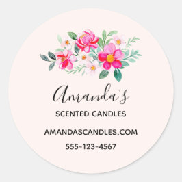 Sticker Rond Jouer Joli Bouquet Fleur Rose Affaires