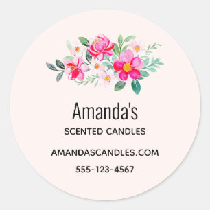 Sticker Rond Jouer Joli Bouquet Fleur Rose Affaires