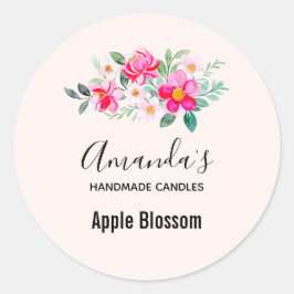 Sticker Rond Jouer Joli Bouquet Fleur Rose Bouquet Chandle Biz