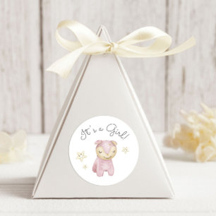 Sticker Rond Jouets Pastel Plush C'est une fille