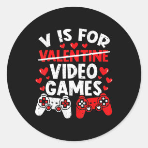 Sticker Rond Joueur amusant Valentines Jour Boys Vis pour Jeux 