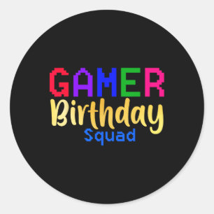 Sticker Rond Joueur Anniversaire Squad Party Joyeux B-day jeu v