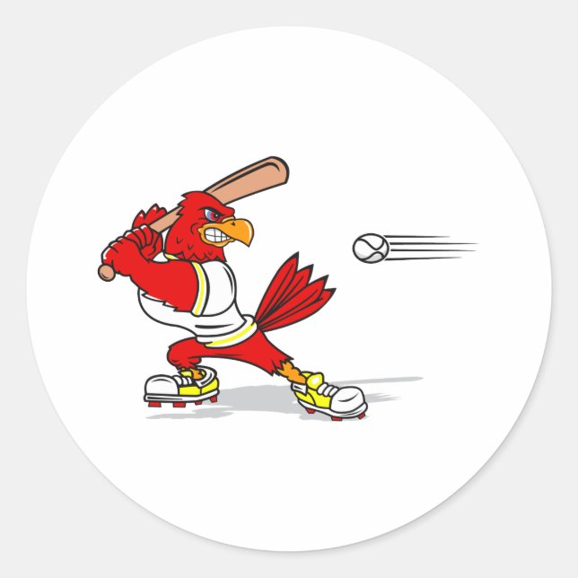 Sticker Rond Joueur cardinal de baseball (Devant)