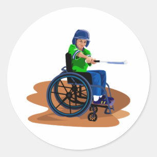 Sticker Rond Joueur de baseball