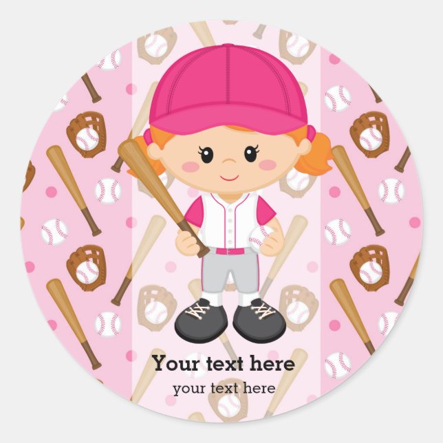 Sticker Rond Joueur de baseball (Devant)