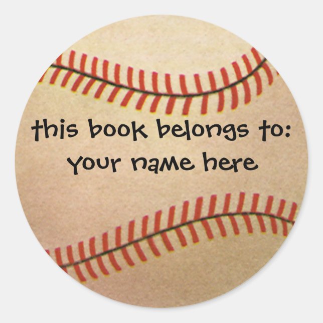 Sticker Rond Joueur de baseball vintage, Catcher avec Mitt (Devant)