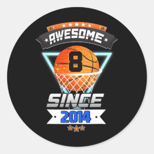 Sticker Rond Joueur de basket-ball 8 Ans Gi Garçon 8 Ans