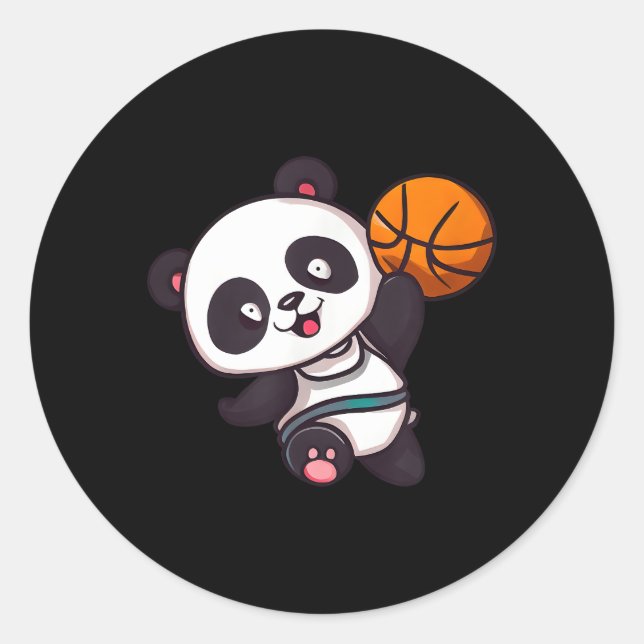 Sticker Rond Joueur de basket-ball Panda (Devant)
