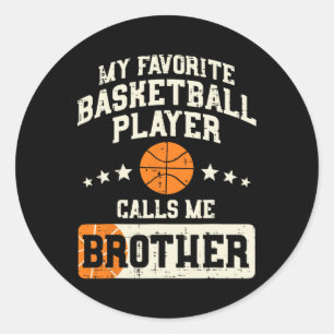 Sticker Rond Joueur de basketball favori Brother Famille Baller