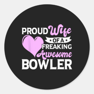 Sticker Rond Joueur de bowling entraîneur Bowler épouse