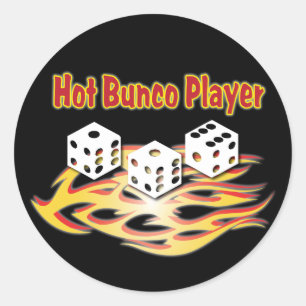 Sticker Rond joueur de bunco chaud