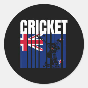 Sticker Rond Joueur de cricket 4