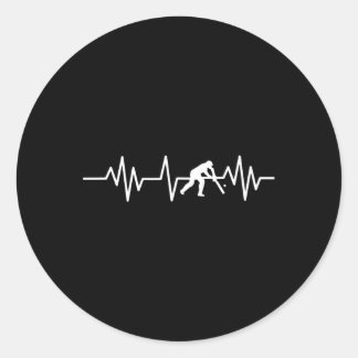 Sticker Rond Joueur de cricket Battement de coeur Athlètes de c