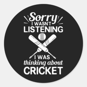 Sticker Rond Joueur de cricket Ll T entraîneur de cricket
