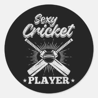 Sticker Rond Joueur de cricket Y