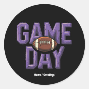 Sticker Rond Joueur de football de jour de match Conception de