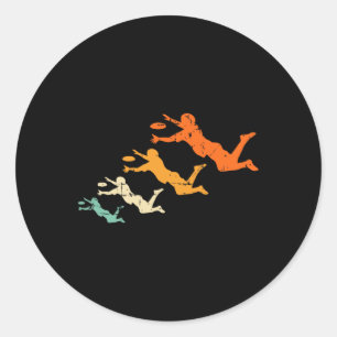 Sticker Rond Joueur de frisbee ultime rétro disque ultime vinta