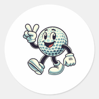 Sticker Rond Joueur de golf jeunesse garçons golf drôle