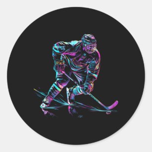 Sticker Rond Joueur de hockey sur glace Performance