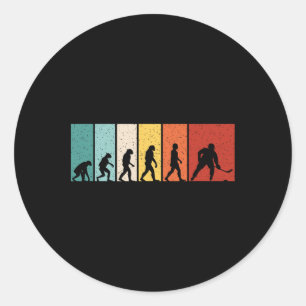Sticker Rond Joueur de hockey sur glace rétro Hockey Evolution 