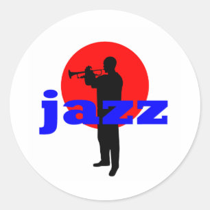 Sticker Rond Joueur de jazz